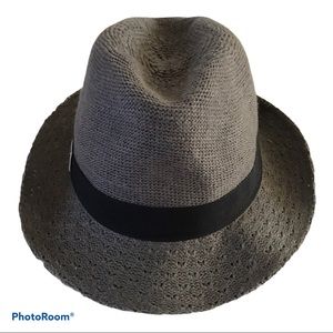 Juicy Couture Gray Crochet Wool Logo Fedora Hat